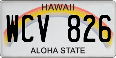 HI license plate WCV826