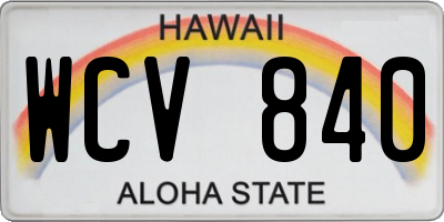 HI license plate WCV840