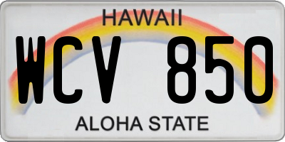HI license plate WCV850