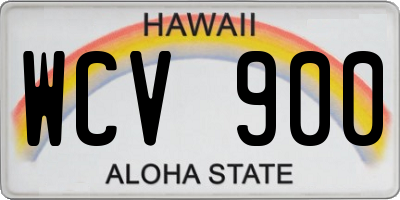 HI license plate WCV900