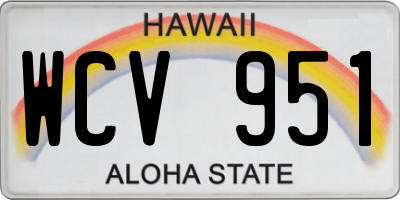 HI license plate WCV951