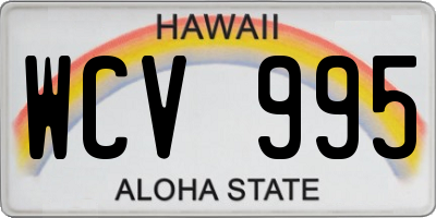 HI license plate WCV995