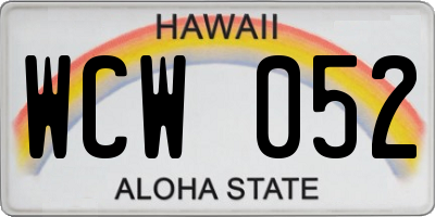 HI license plate WCW052