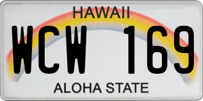 HI license plate WCW169