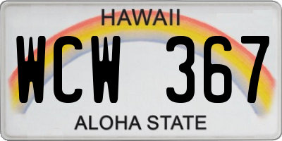 HI license plate WCW367