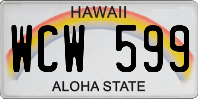 HI license plate WCW599