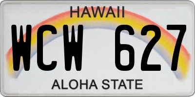 HI license plate WCW627