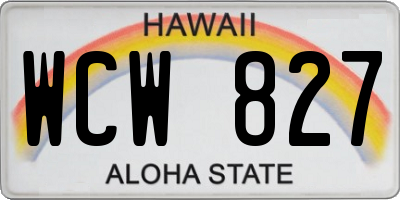 HI license plate WCW827