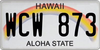 HI license plate WCW873