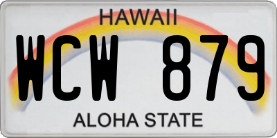 HI license plate WCW879