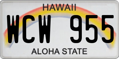 HI license plate WCW955