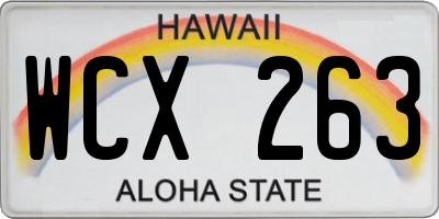 HI license plate WCX263
