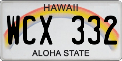 HI license plate WCX332