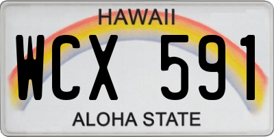 HI license plate WCX591
