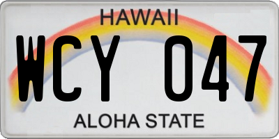 HI license plate WCY047