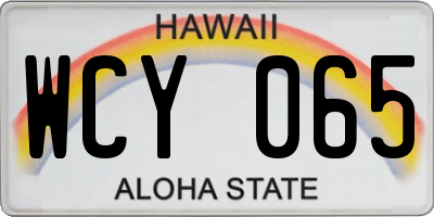 HI license plate WCY065