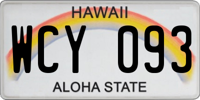 HI license plate WCY093