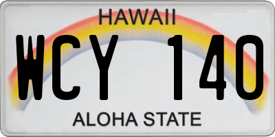 HI license plate WCY140