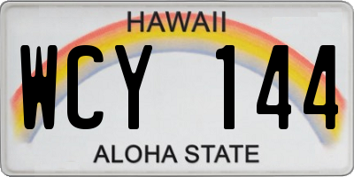 HI license plate WCY144