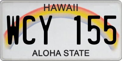 HI license plate WCY155