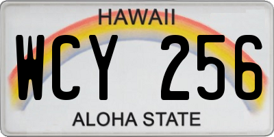 HI license plate WCY256