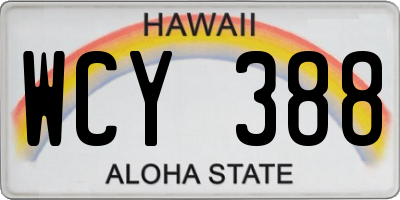 HI license plate WCY388