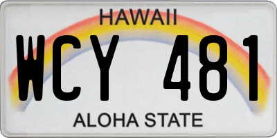 HI license plate WCY481