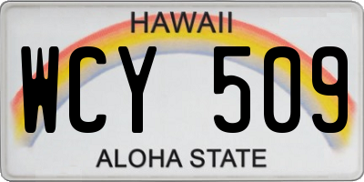 HI license plate WCY509