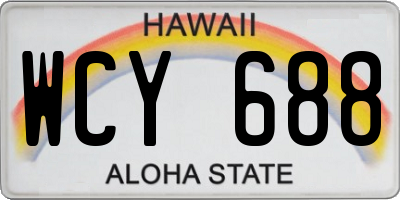 HI license plate WCY688