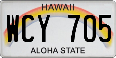 HI license plate WCY705