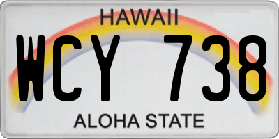 HI license plate WCY738