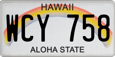 HI license plate WCY758