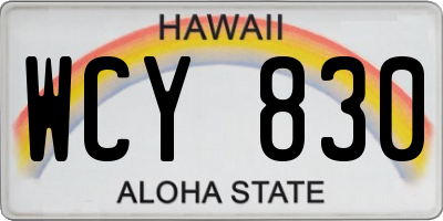 HI license plate WCY830