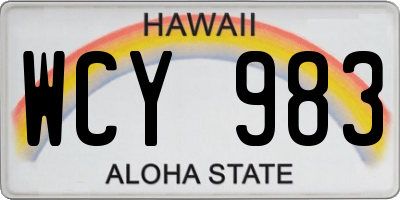 HI license plate WCY983