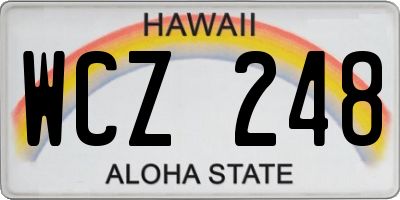 HI license plate WCZ248