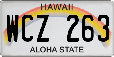 HI license plate WCZ263