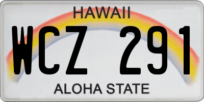 HI license plate WCZ291