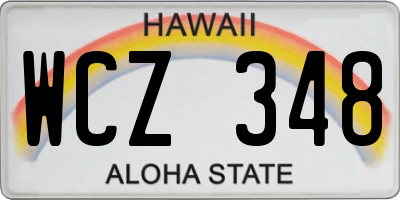HI license plate WCZ348