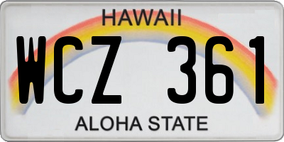 HI license plate WCZ361