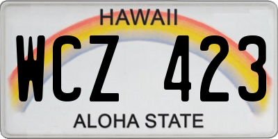 HI license plate WCZ423