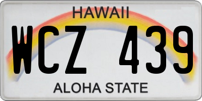 HI license plate WCZ439