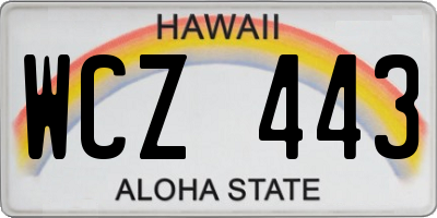 HI license plate WCZ443