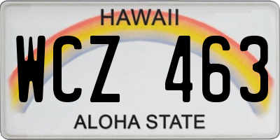 HI license plate WCZ463