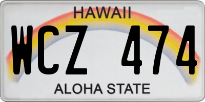 HI license plate WCZ474