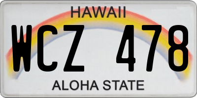HI license plate WCZ478