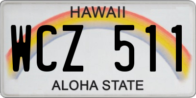 HI license plate WCZ511