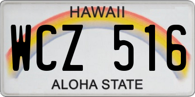HI license plate WCZ516