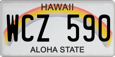 HI license plate WCZ590