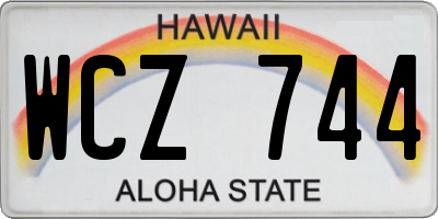 HI license plate WCZ744