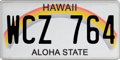 HI license plate WCZ764